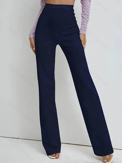 High Waist Straight Leg Work Pants