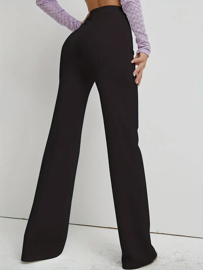 High Waist Straight Leg Work Pants